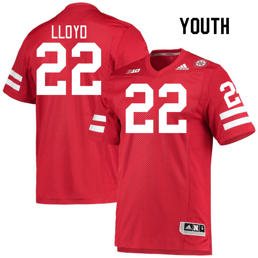 Youth #22 Jaylen Lloyd Nebraska Cornhuskers College Football Jerseys Stitched Sale-Red